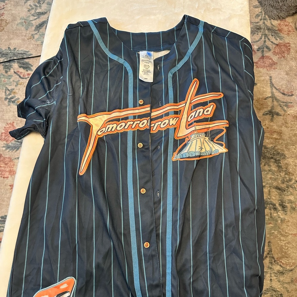 Disney Blue and Gray Striped Shirt